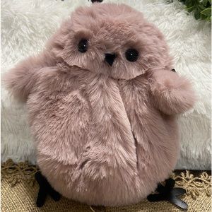 Plush wood pink purse